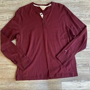 Rag & Bone Maroon Henley 2XL Long Sleeved
